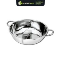 Nồi Lẩu INOX 304 2 Ngăn Nắp Kính Kiểu Tứ Xuyên