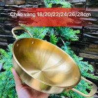 Nồi lẩu inox 304, mạ vàng phong cách Hàn Quốc, sang trọng, có tay cầm