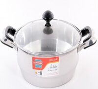 Nồi lẩu inox quai đệm vung kính Sunhouse SHG-26D - Hàng chính hãng