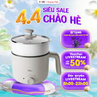 Nồi Lẩu Mini Bear Đa Năng Ca Nấu Mì, Hấp, Luộc, Xào 2 Tầng Phù Hợp Một Người, Sinh Viên - DRG-C12K1