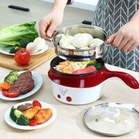 nồi lẩu mini chống dính kèm xửng hấp size 18cm.