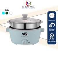 Nồi lẩu mini đa năng AGISAN 09 cắm điện có lớp chống dính-Nồi lẩu điện công suất 1000W 3 nấc nhiệt tùy chỉnh Bếp điện mini thích hợp ăn lẩu chiên xào hấp Nồi điện đa năng mini bảo hành 6 tháng