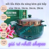 Nồi Lẩu Mini Đa Năng Tích Hợp nấu Lẩu, hấp, chiên, rán, xào, luộc, hầm, om