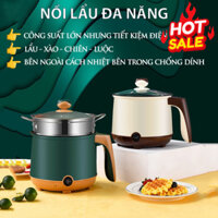 Nồi Lẩu Mini Shanban Vân Đá Chống Dính, Ca Nấu Mì 3 Lớp Cách Nhiệt, Có Xửng Hấp Inox 304