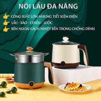 Nồi Lẩu Mini  Vân Đá Chống Dính Đa Năng , Ca Nấu Mì 3 Lớp Cách Nhiệt 2 Tầng Tặng kèm Giá Hấp inox