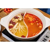 Nồi lẩu nhôm đúc Kaiyo đường kính 26cm , thiết kế sâu lòng với 2 ngăn riêng biệt nồi phủ chống dính cả trong lẫn ngoài