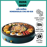 Nồi lẩu nướng 2 trong 1, bếp nướng tròn Nineshield KB-518 RỘNG 42CM To nhất trong các mẫu lẩu nướng điện