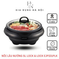 Nồi Lẩu Nướng Đa Năng 5 Lít Lock and Lock EJP331BLK - Công Suất 1650W - Phụ Hợp Cho Gia Đình - Bảo Hành 2 Năm