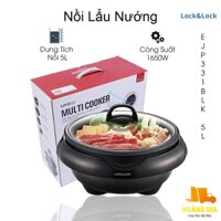 Nồi Lẩu Nướng Đa Năng Lock&Lock EJP331BLK Dung Tích 5L | Nồi Lẩu Điện Đa Năng Dung Tích Lớn ,Thiết Kế Chống Dính Cao Cấp