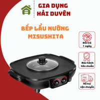 Nồi Lẩu Nướng Misushita rộng 34cm Vung kính nồi lẩu Thương hiệu Thailan dùng cho 3-5 người ăn lẩu gia đình vừa