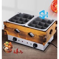 Nồi lẩu oden 18 ngăn bán lẩu ly Nhật Bản - nồi bán xiên que nhúng lẩu quầy thức ăn nhanh dùng điện 220V