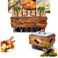 Nồi lẩu oden loại đôi 18 ngăn, nồi lẩu xiên que tự chọn kiểu Nhật, lẩu tokbokki [BH 12 Tháng]