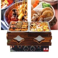 Nồi lẩu oden loại đôi 18 ngăn, nồi lẩu xiên que tự chọn kiểu Nhật [BH 12 Tháng]