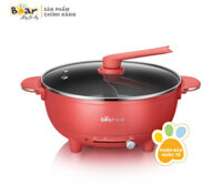 Nồi lẩu uyên ương Bear 6L màu  đỏ SUBE006