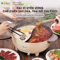 Nồi Lẩu Uyên Ương Bear 6L. Thiết Kế Hiện Đại. Thoải Mái Cho Cả Gia Đình (Hàng Nhập Khẩu - Có Sẵn)