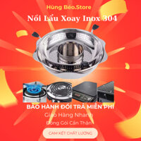 Nồi Lẩu Xoay Inox 304 Hàn Quốc, Nồi Lẩu Xoay 2 Tầng Dùng Được Cho Mọi Loại Bếp
