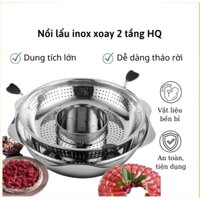 Nồi lẩu xoay Inox kiểu dáng Hàn Quốc ăn lẩu tiện lợi siêu bền rẻ dễ sử dụng nồi lẩu dùng cho bếp từ, nồi lẩu nâng lên