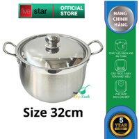 Nồi luộc gà 3 đáy inox 430 cao cấp Fivestar , dùng được mọi bếp size 26cm | 28cm | 30cm | 32cm | 36cm