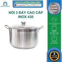 Nồi luộc gà 3 đáy inox 430 FiveStar Standard nắp kính size 24cm | 26cm | 28cm | 30cm | 32cm