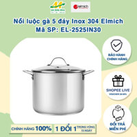 Nồi luộc gà 5 đáy Inox 304 Elmich EL-2525IN30 size 30cm thành cao 24cm dung tích 16L_ Sản phẩm chính hãng