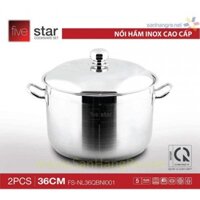 Nồi Luộc Gà Fivestar 36Cm-Nồi Inox 3 đáy Dùng Bếp Từ,Sáng Bóng,Dày,Đẹp,Chính Hãng Tân Hợp Thành,BH 5 NĂM