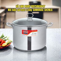 Nồi luộc gà inox 3 đáy SUNHOUSE SH28LG-Đường kính lòng nồi 28cm, Đáy từ, sử dụng trên mọi loại bếp, Có ảnh thật, giá rẻ