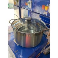 NỒI LUỘC GÀ INOX 30CM - NẮP KÍNH