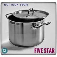 Nồi Luộc Gà Inox 430 Fivestar 32cm -Dung Tích 18 LítDùng Được Bếp Từ - Bảo Hành 5 Năm Chính hãng