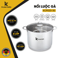 Nồi luộc gà inox 5 đáy cho bếp từ, size 30-32cm