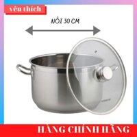 Nồi luộc gà inox Fivestar 3 đáy 30CM nắp kính đun từ