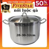 Nồi Luộc Gà Inox Fivestar 28-30-32cm 3 đáy-Dung Tích 15Lít-Dùng Bếp Từ,chính hãng giá rẻ,BH 5 Năm