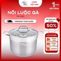 Nồi luộc gà inox thân cao DURAKING model DK-628/630/632LG 5 đáy dùng trên mọi loại bếp BH 12 tháng