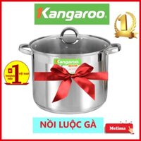 Nồi Luộc Gà, Nồi Inox cao cấp Kangaroo Size 30 cm Vung kính , Đáy dày 5 lớp, Nồi có thể sử dụng được trên MỌI LOẠI BẾP