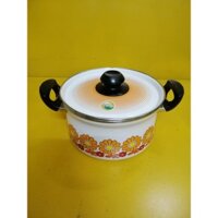 Nồi men nội địa Nhật, size 21cm, cao 11cm (mã 811), Dùng được bếp từ_hàng Nhật bãi