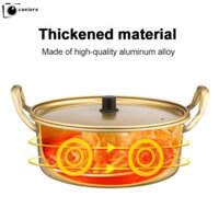Nồi mì Ramen CAEIORE, Lẩu súp nhôm vàng, Tai đôi thương mại có nắp Dễ dàng làm sạch Nồi nấu mì đa năng Dụng cụ nấu ăn nhà bếp