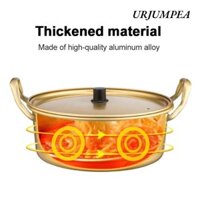 Nồi mì Ramen URJUMPEA, Lẩu súp nhôm dễ làm sạch, Tai đôi phong cách Hàn Quốc có nắp vàng Nồi nấu mì đa năng Dụng cụ nấu ăn nhà bếp
