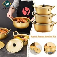 Nồi Mì Ramen WAPKTY, Tai Đôi Nhôm Có Nắp Nồi Súp, Phong Cách Hàn Quốc Dễ Dàng Vệ Sinh Nồi Nấu Ăn Mì Vàng Đa Năng Nồi Cảm Ứng Gas