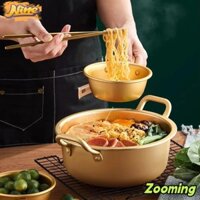 Nồi mì Ramen ZOOMING, Lẩu súp nhôm vàng, Thương mại Dễ dàng làm sạch Tai đôi đa năng có nắp Nồi nấu ăn Bếp điện từ Gas