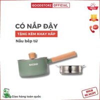 Nồi mini đa năng Goodstore có nắp đậy tiện lợi, chảo chống dính nấu được cả bếp từ và bếp gas
