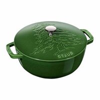 Nồi nắp hình cây thông Staub màu xanh rêu 24cm