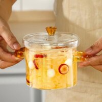 Nồi Nấu Ăn Mini Bằng Thủy Tinh Dày Trong Suốt Chống Nổ Beotua