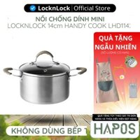 Nồi nấu ăn mini LocknLock chống dính 14cm Chính hãng Handycook có nắp LHD1142 - Không dùng bếp từ - HAPOS BEAUTY