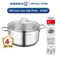 Nồi nấu bếp từ inox cao cấp Korkmaz Perla 5.5 lít - Ø24x12cm - A1657