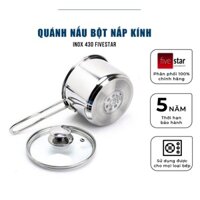 NỒI NẤU BỘT 14CM CHỐNG DÍNH 3 ĐÁY TỪ INOX 430 NẮP KÍNH FIVE CAO CẤP - NỒI QUÁNH BỘT