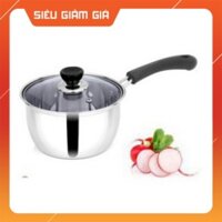 Nồi nấu Bột, chế biến Cháo thứ ăn Dặm mang đến bé Inox 304 kích thước 18Cm dày dặn, tốt nhất