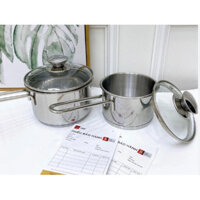 Nồi nấu bột cho trẻ em/ nồi nấu sót 1 tay cầm 3 đáy nắp kính Fivestar