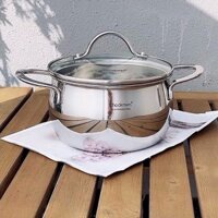 Nồi nấu canh nồi hầm nồi kho thịt cá chất liệu inox cao cấp hàng Đức Chockmen, Reichmann Kochin size 20cm và 16cm