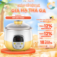 Nồi Nấu Chậm 0,8L Bear Nồi Nấu Cháo Chậm Nồi Chưng Yến Cách Thuỷ Nồi Nấu Cháo Cho Bé Tiết Kiệm Điện Có Xửng Hấp SUBE001