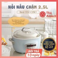 Nồi Nấu Chậm 2.5L Bear SUBE003 (5 thố sứ), CÓ LỒNG HẤP, HÀNG QUỐC TẾ (Bảo hành 12 tháng)