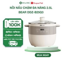 Nồi Nấu Chậm 2.5L Đa Năng Bear DDZ-B25Q3 (KÈM XỬNG HẤP) - Hàng Chính Hãng - Bảo Hành 18 Tháng
